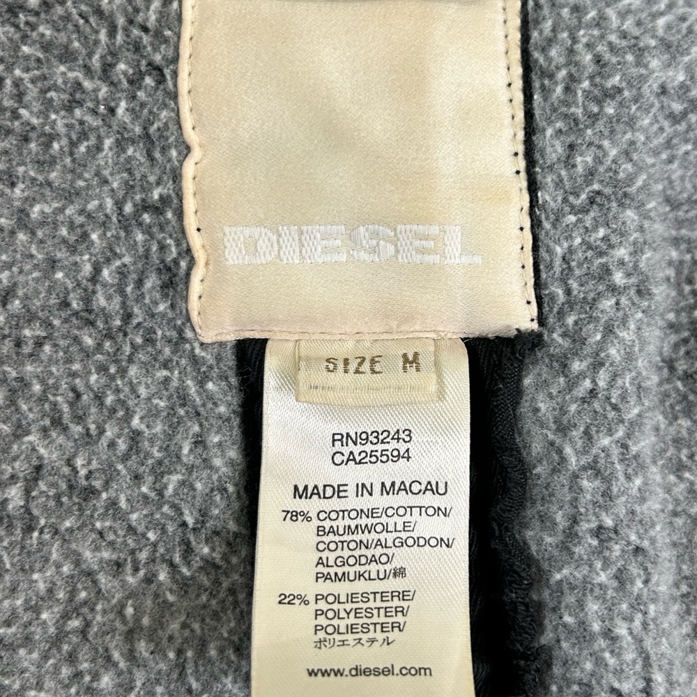 DIESEL Y2K Military Safari Fleece Jacket Embroidered Crest M - Picture 3 of 14
